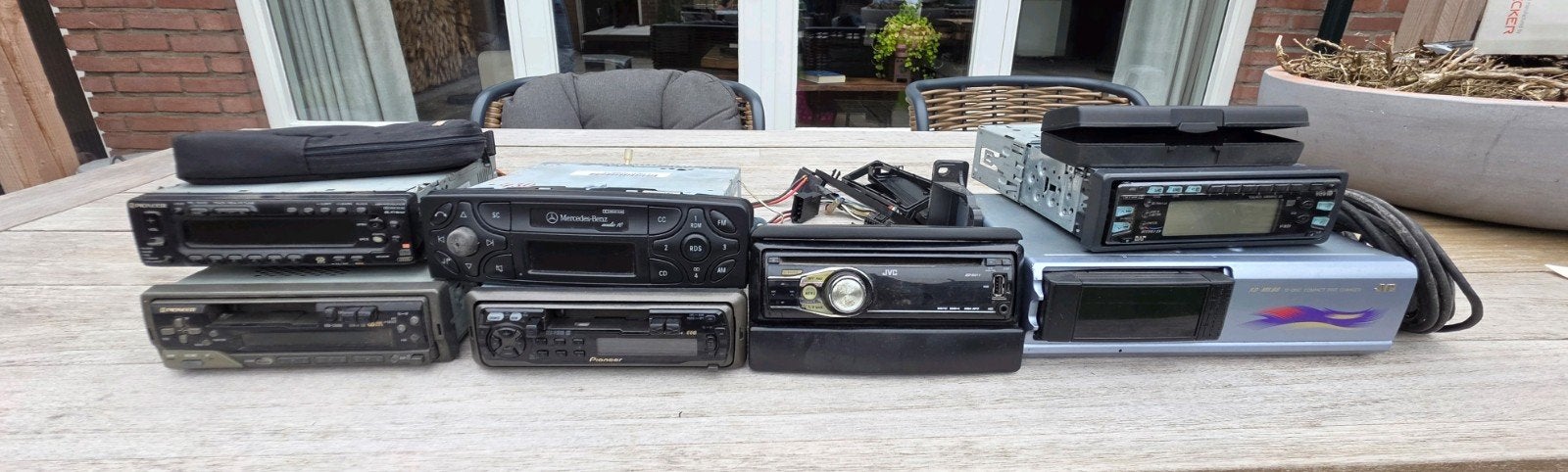 Partij / Verzameling Vintage Autoradio's (Pioneer, JVC, Merc, Ophalen of Verzenden