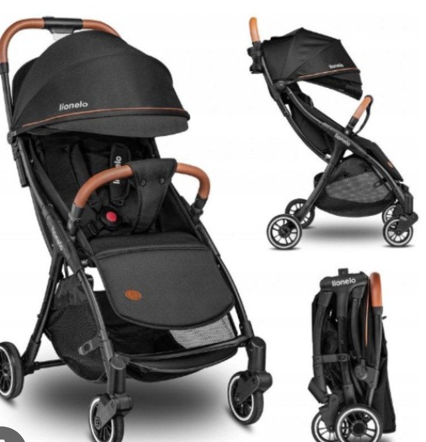 Lionelo Cloe Compacte Buggy - Zwart met Bruine Details, Ophalen, Nieuw, Kinderwagen, Overige merken