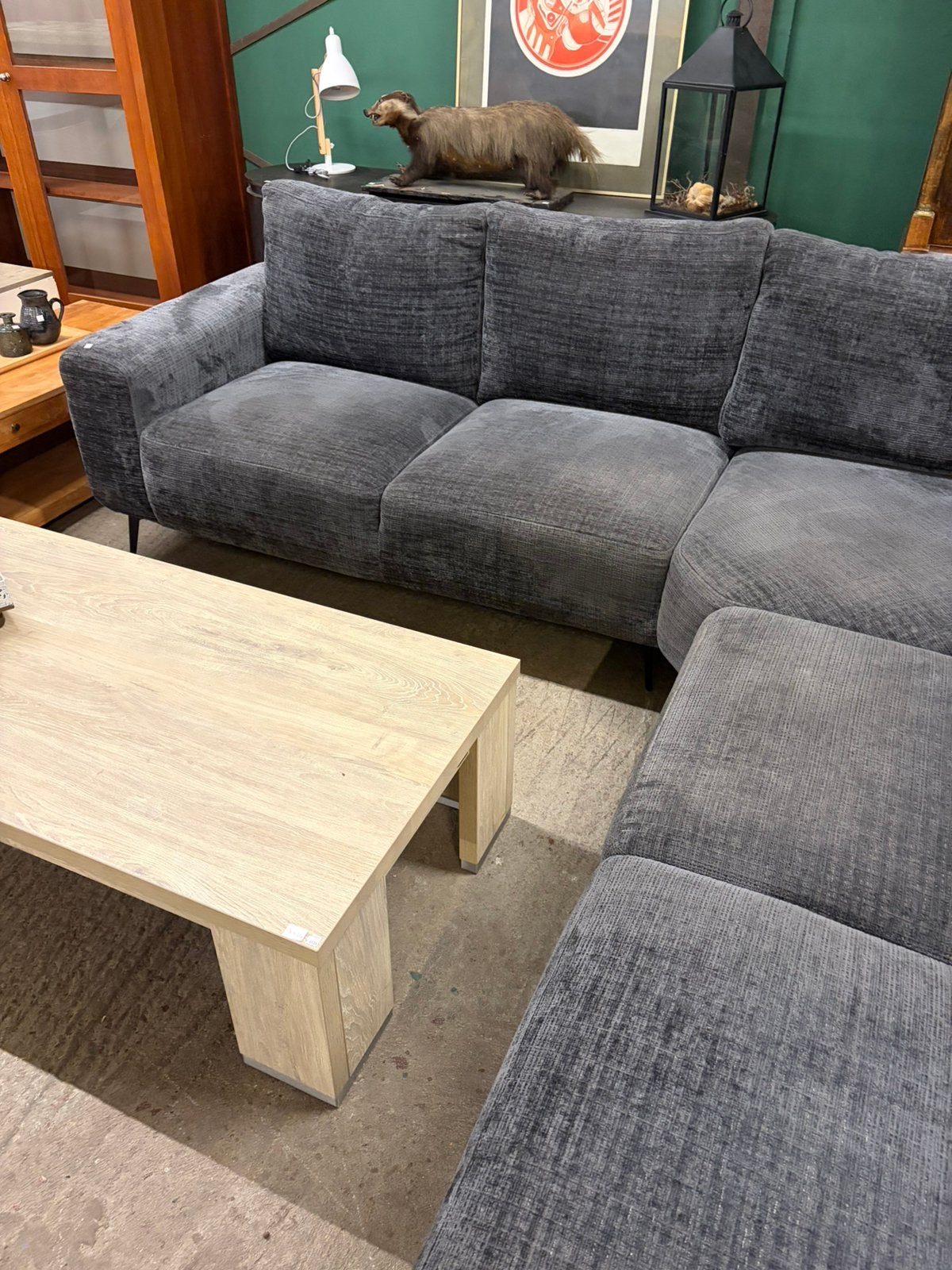 Grijs stoffen L hoekbank 5 zits, Ophalen, ., ., .