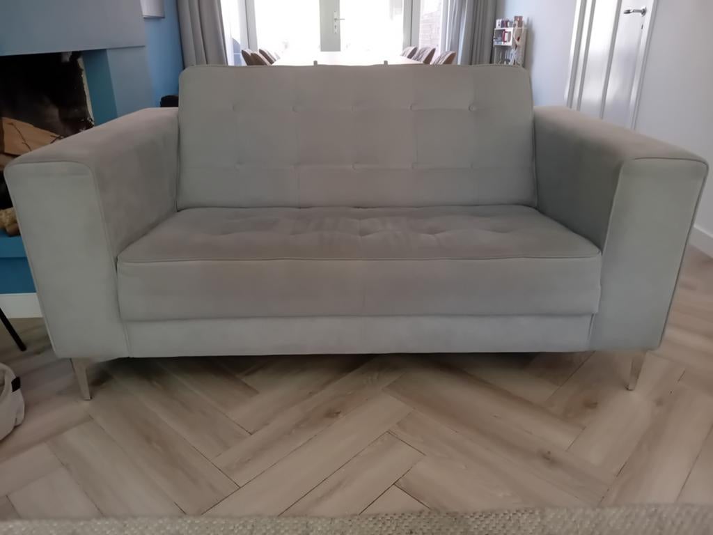 Grijze stoffen bank van Pronto Wonen (160x89x84 cm), Huis en Inrichting, Ophalen, Gebruikt, 150 tot 200 cm, Tweepersoons