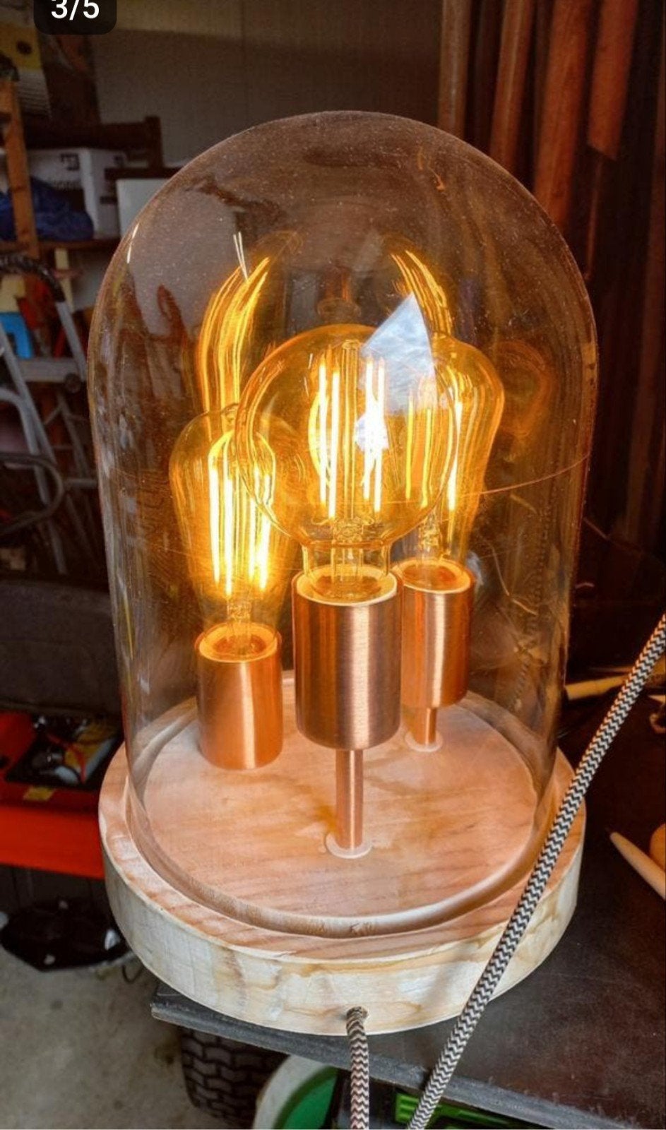 Sfeervolle stolplamp met Edison gloeilampen, Overige merken, Vintage, Meerkleurig, Glas