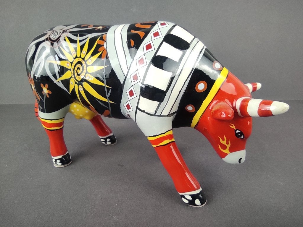 CowParade / Cow Parade Koe “Art Ducko” MEDIUM, Antiek en Kunst, Kunst | Designobjecten, Meerkleurig, Ophalen of Verzenden, Steen/keramiek