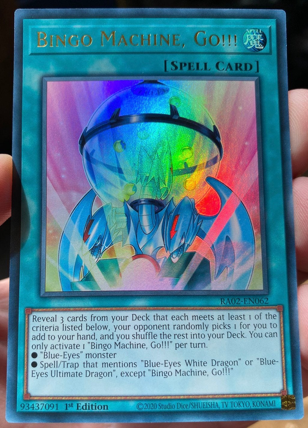 Yu-Gi-Oh! Bingo Machine Go RA02 1st Edition !, Ophalen of Verzenden, Zo goed als nieuw, Losse kaart, Foil