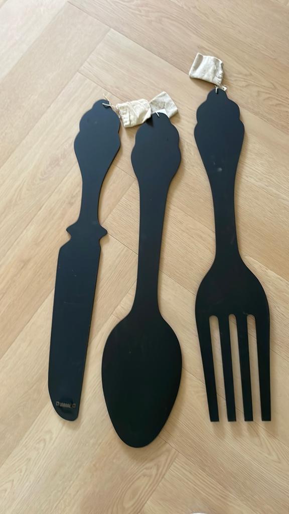 Grote decoratieve bestekset voor keuken of eetkamer, Ophalen, Overige typen, Hout, Nieuw