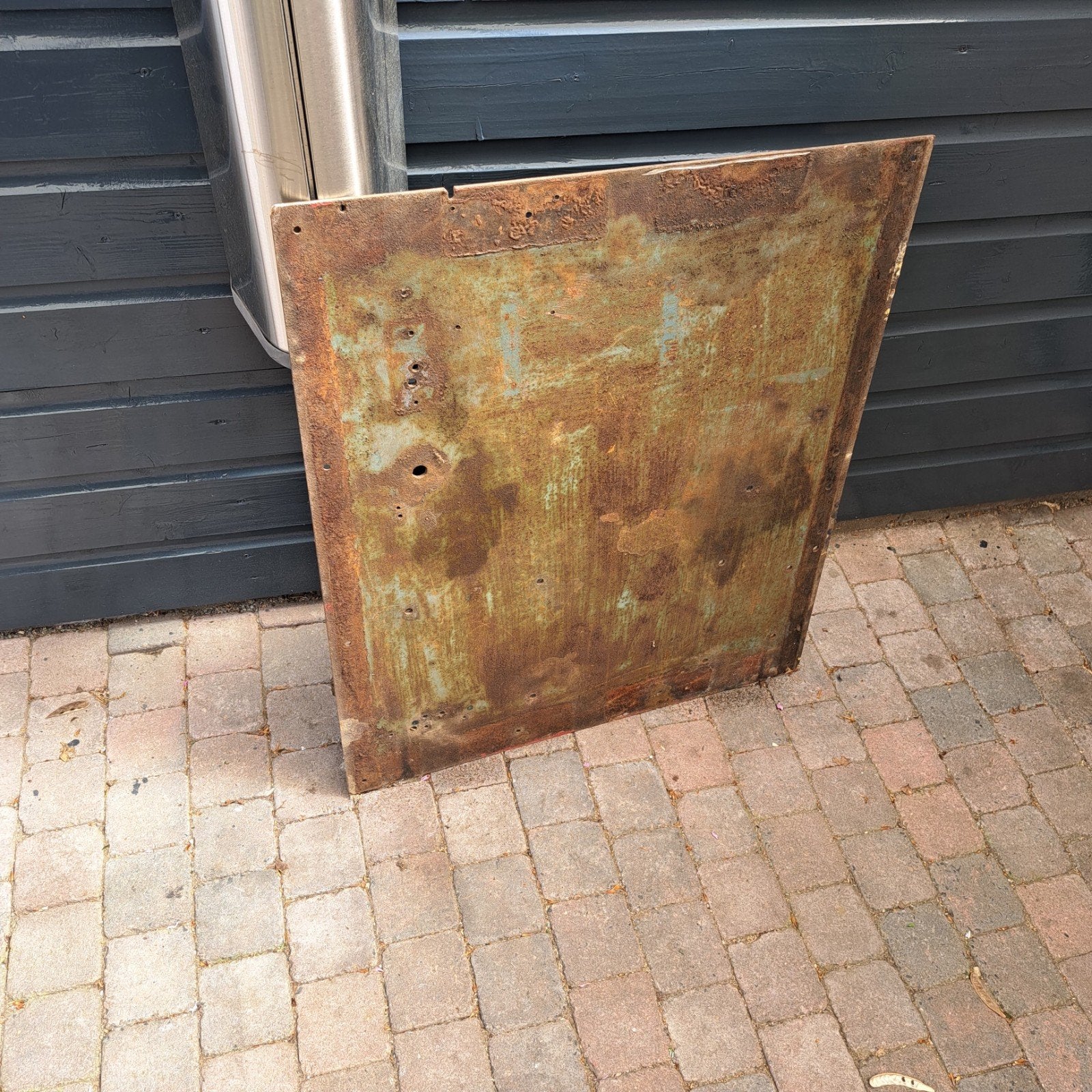 Stalen plaat met vintagelook - roestig en uniek, Doe-het-zelf en Verbouw, Metalen, Ophalen, Gebruikt, IJzer