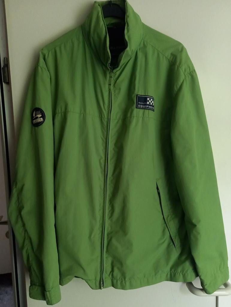 Groene jas met rits en opstaande kraag, Ophalen of Verzenden, Gedragen, Maat 52/54 (L), Groen