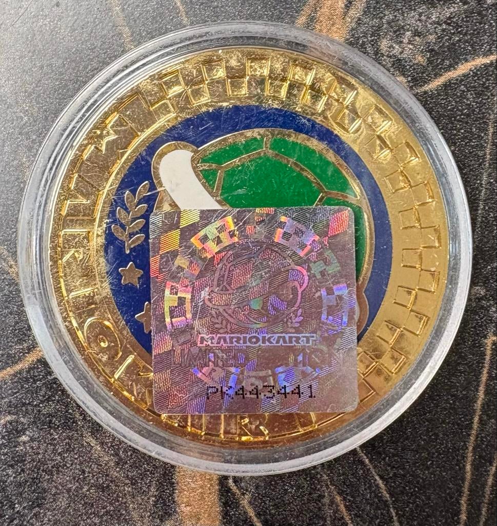 Mario Kart Shell Cup Medaille - Gouden Verzamelmunt, Ophalen of Verzenden, Nieuw