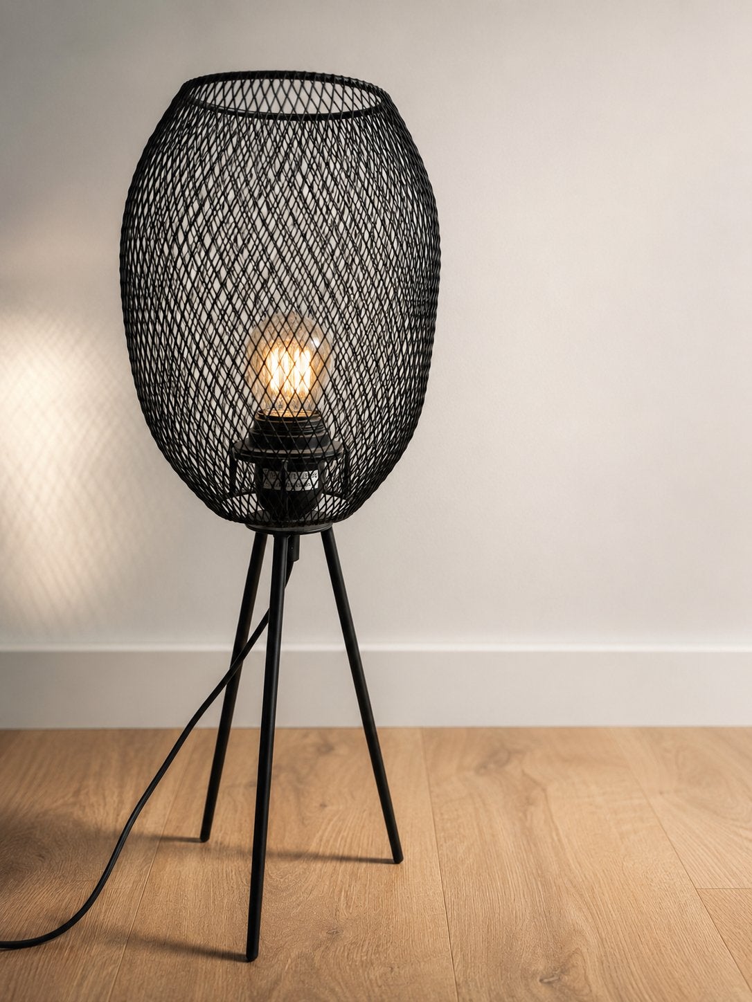 Industriële Design Sfeerlamp Zwart, Ophalen, Zo goed als nieuw, Metaal, Minder dan 100 cm