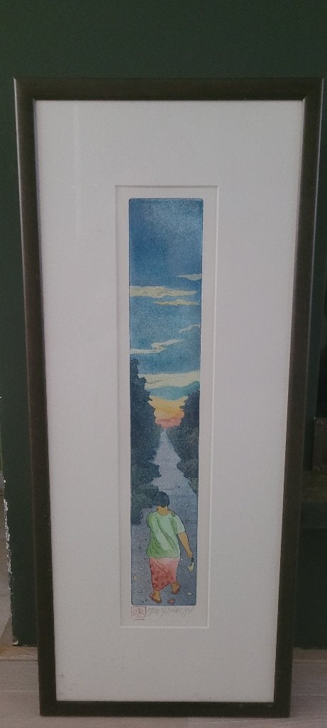 Sjoerd Bakker - ets tuk tah, Antiek en Kunst, Kunst | Etsen en Gravures, Ingelijst, Ophalen of Verzenden, Landschap, 1950 - 1999