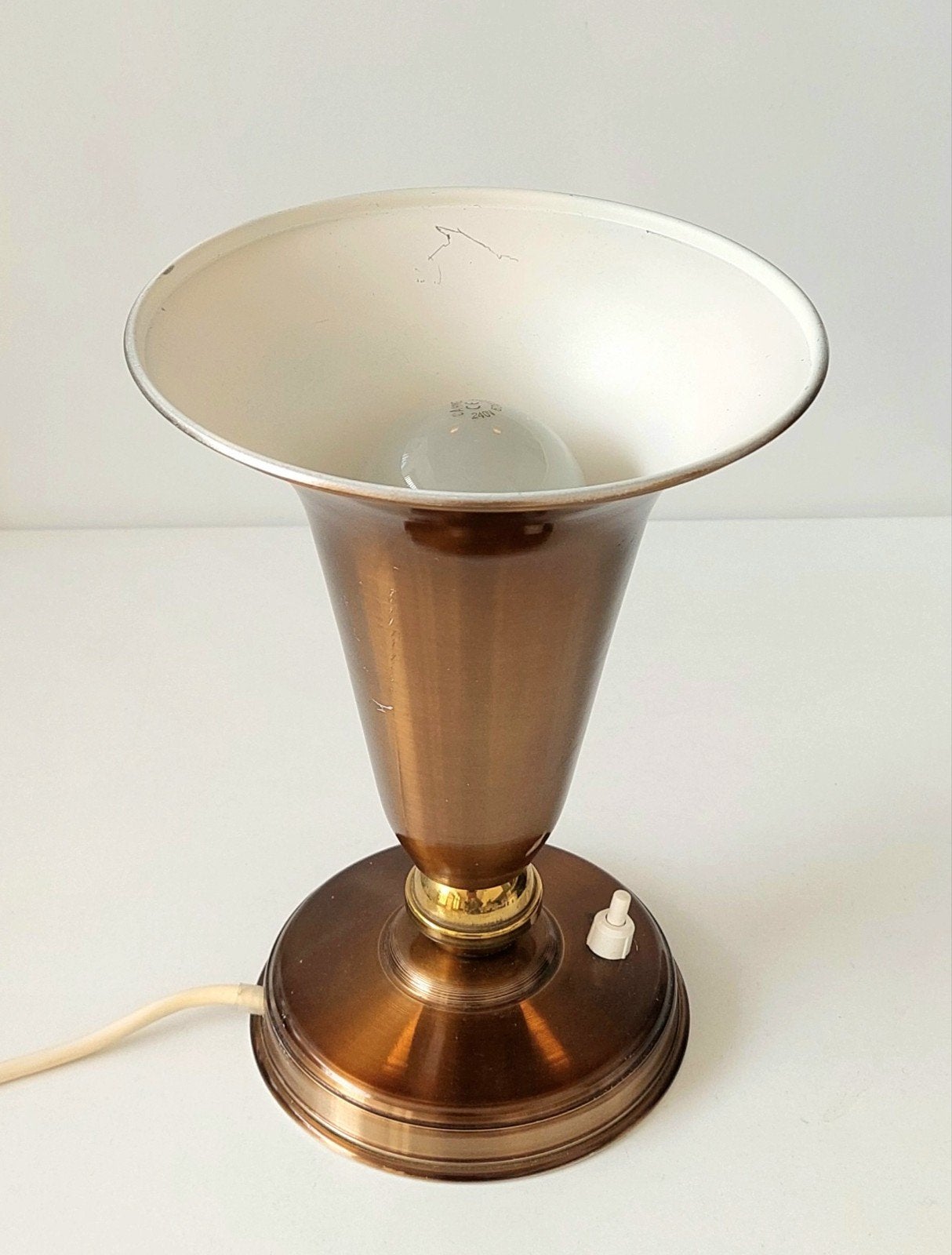 Mid Century Tafellamp Kelklamp Tulplamp Jaren '50 Fifties, Ophalen of Verzenden, Gebruikt, Metaal, Vintage