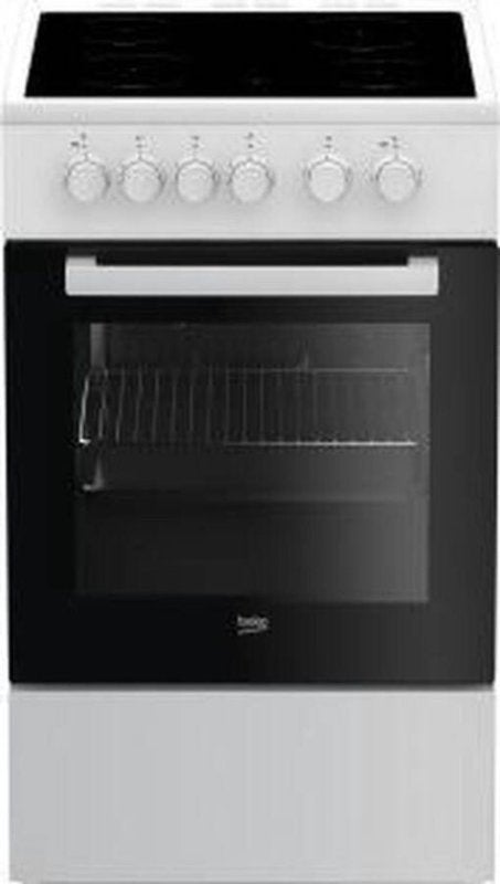 Beko keramisch fornuis FSS57000GW - Wit/Zwart