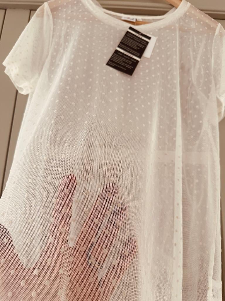 Top mesh creme maat L Nieuw, Maat 38/40 (M), Wit, Nieuw, Ophalen of Verzenden