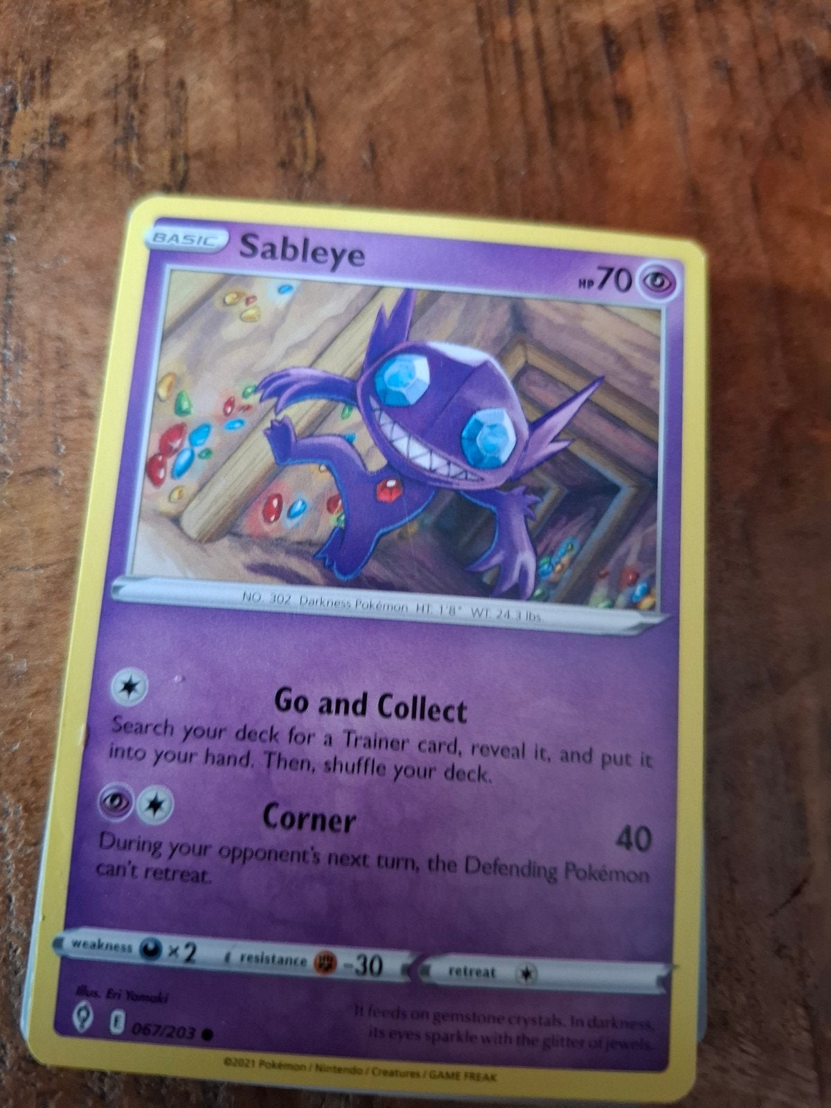 Sableye Pokémon kaart en 14 andere pokemon kaartjes, Ophalen of Verzenden, Zo goed als nieuw, Losse kaart