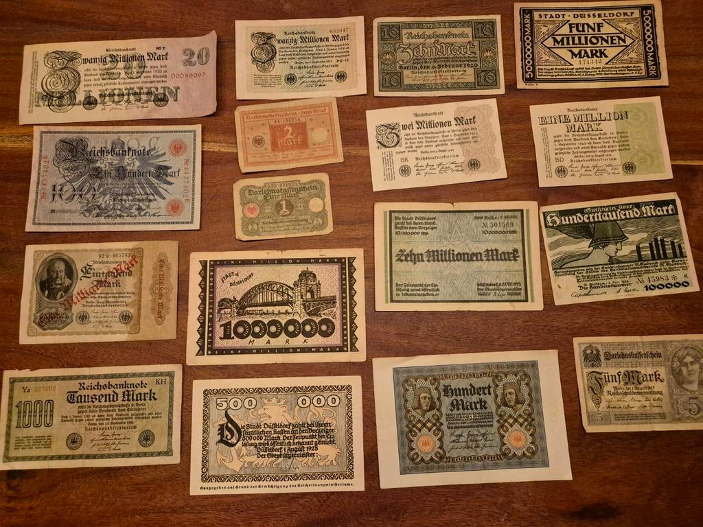 Collectie Duitse inflatiebankbiljetten (ca. 1920-1923), Ophalen of Verzenden, Setje