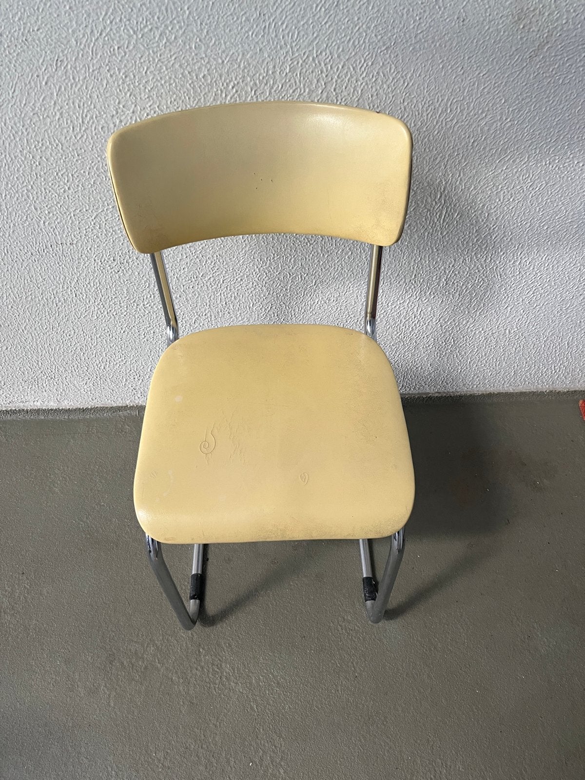 Vintage buisframe stoel - Geel met chroom, Ophalen