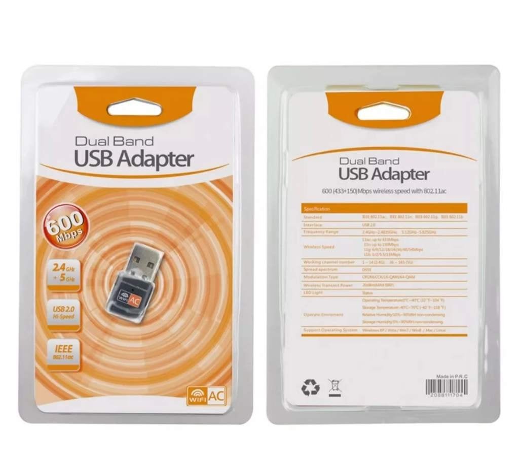 USB WiFi Dongle Dual Band AC600 (2.4GHz + 5GHz) 600 Mbps, Ophalen of Verzenden, Nieuw, Extern, Diverse