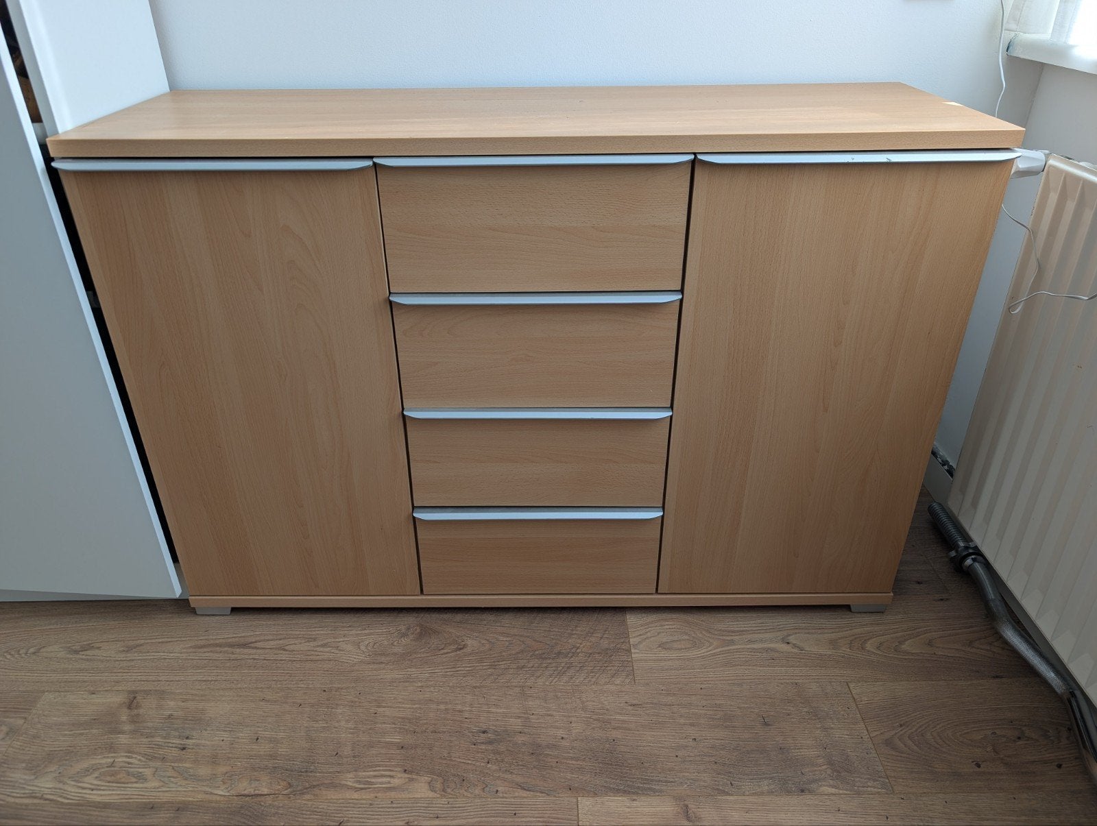Dressoir beukenfineer met extra planken, Ophalen, Gebruikt, 25 tot 50 cm, Overige houtsoorten