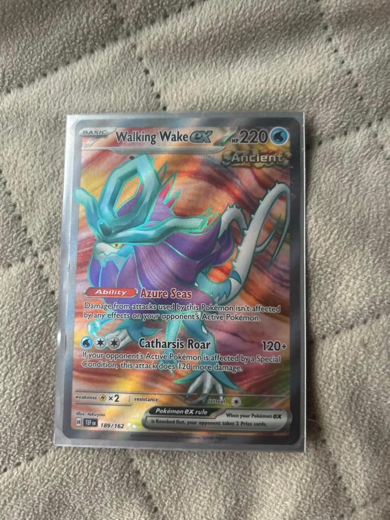 Pokemonkaart Walking Wake ex - Inclusief Hoesje, Ophalen of Verzenden, Zo goed als nieuw, Losse kaart