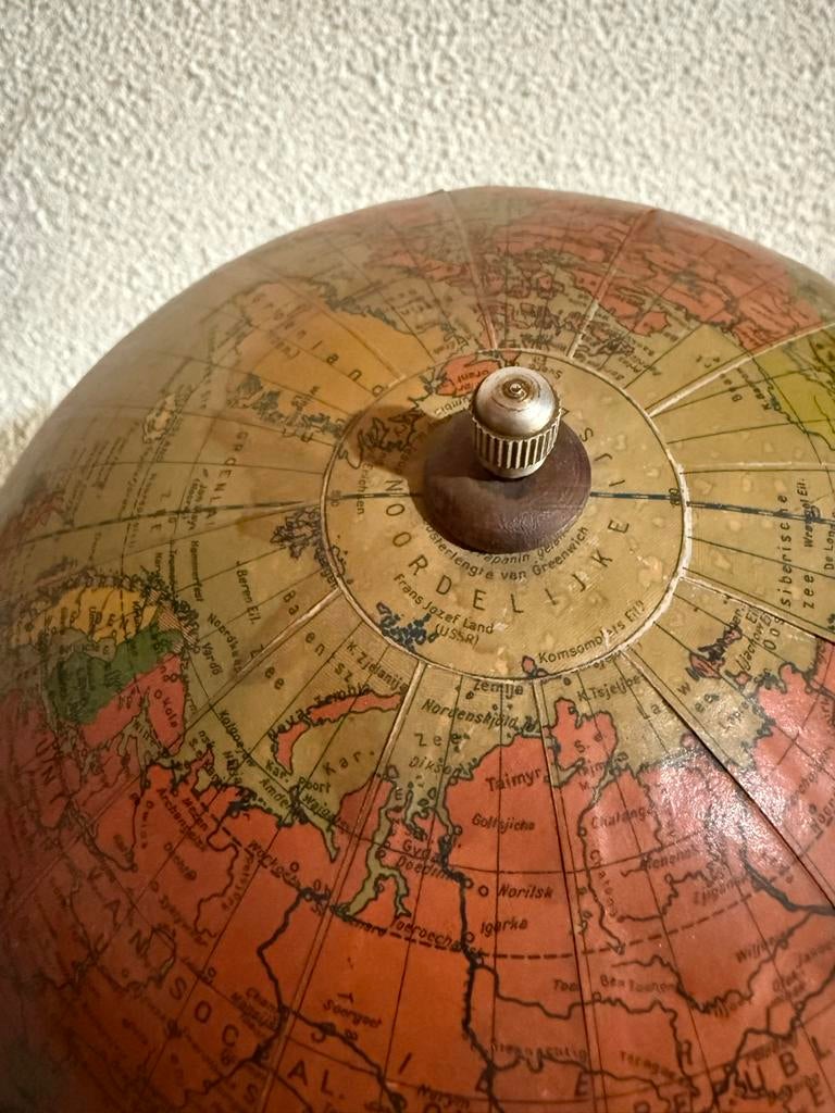 Antieke Wereldbol - Decoratieve Globe, Ophalen of Verzenden, Gebruikt