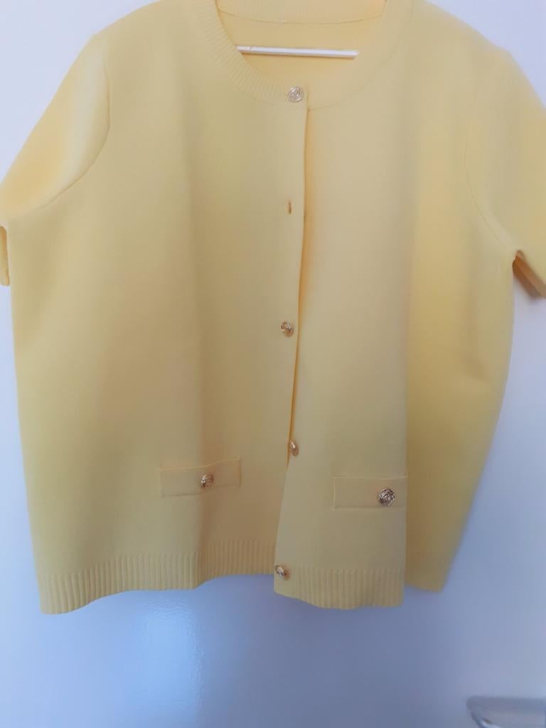 Nieuw hard geel vestje maat 48 met korte mouw, Kleding | Dames, Ophalen of Verzenden, Nieuw, Maat 46/48 (XL) of groter, Geel