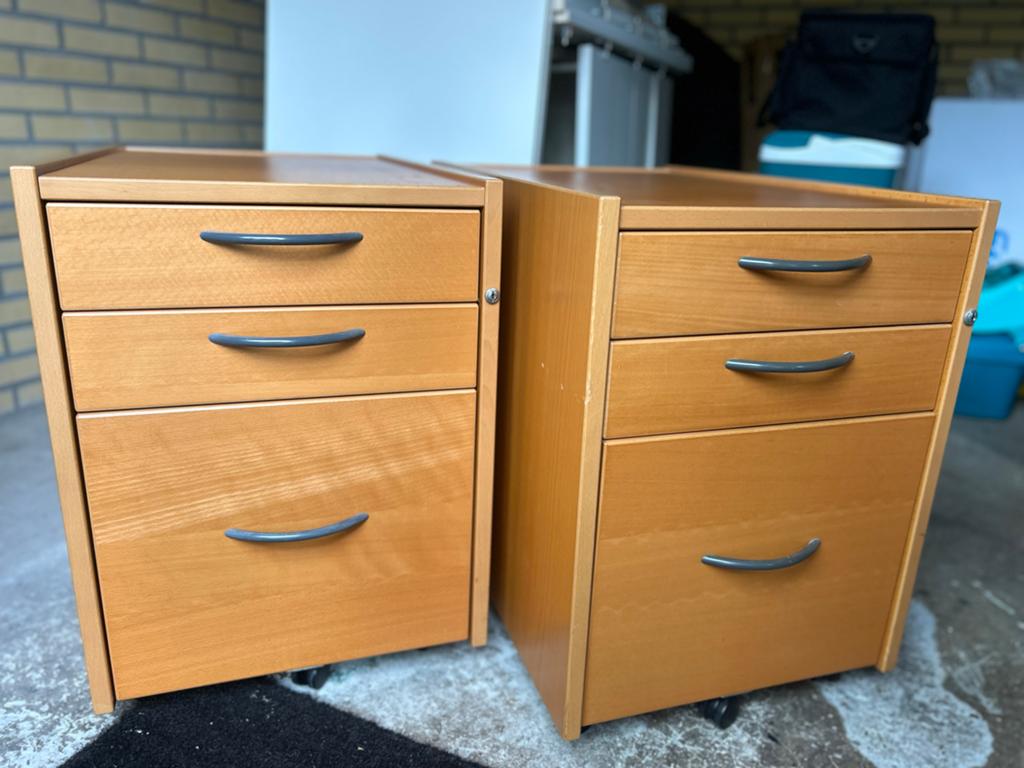 IKEA Buro Ladekastjes op Zwenkwieltjes (2 stuks), Huis en Inrichting, Kasten | Ladekasten, Ophalen, Minder dan 50 cm, Zo goed als nieuw