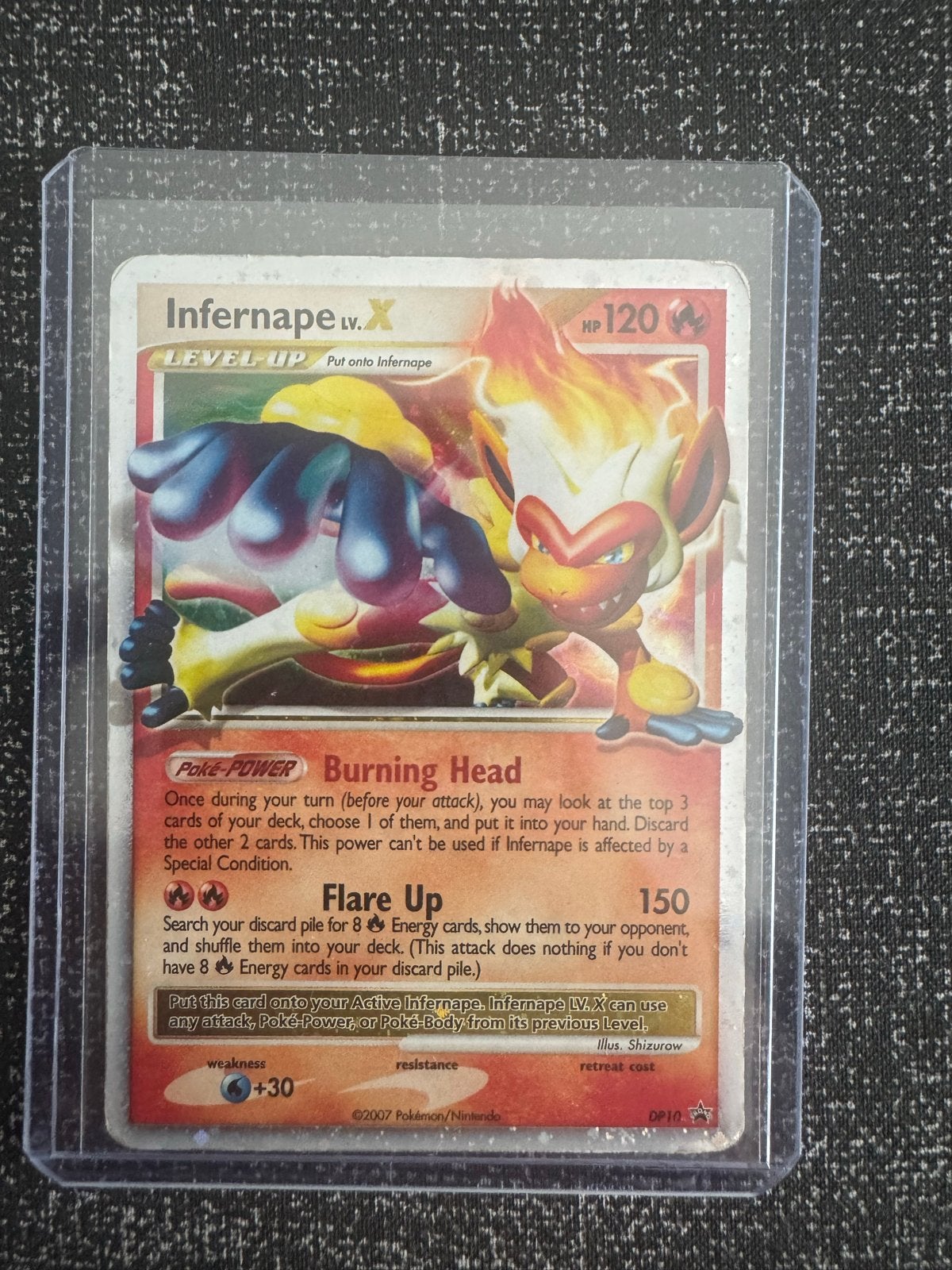 Infernape LV.X Pokémon kaart - Zeer zeldzaam, Ophalen of Verzenden, Zo goed als nieuw, Losse kaart