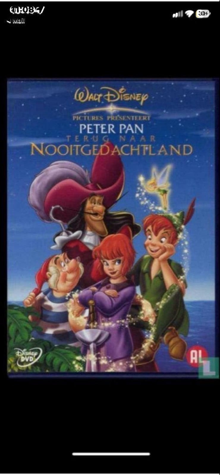 Disney's Peter Pan: Terug Naar Nooitgedachtland DVD, Bonusmateriaal, Nederlands, Zo goed als nieuw, Alle leeftijden