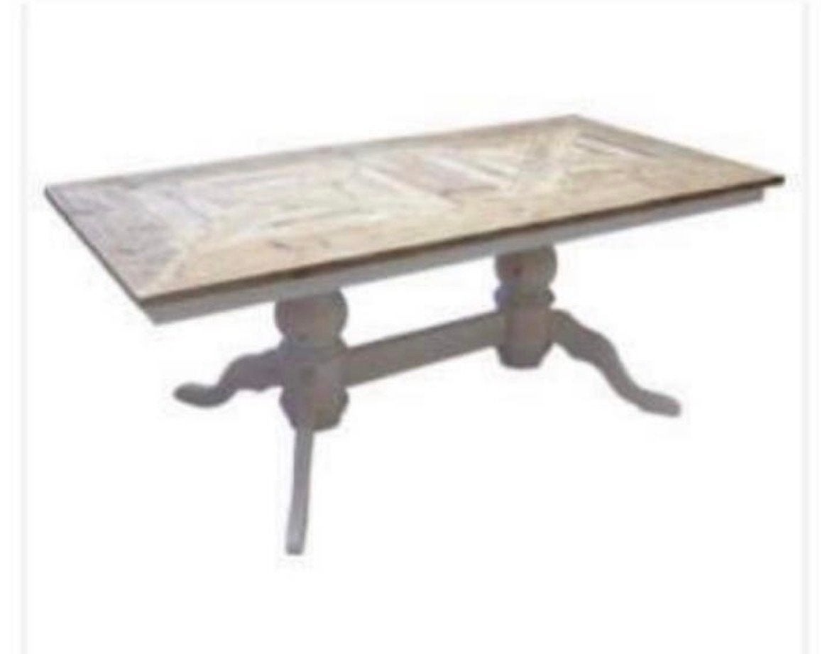 Stijlvolle eettafel, recht mozaïek tafelblad met glazen blad, Huis en Inrichting, Gebruikt, 100 tot 150 cm, Glas, Vier personen