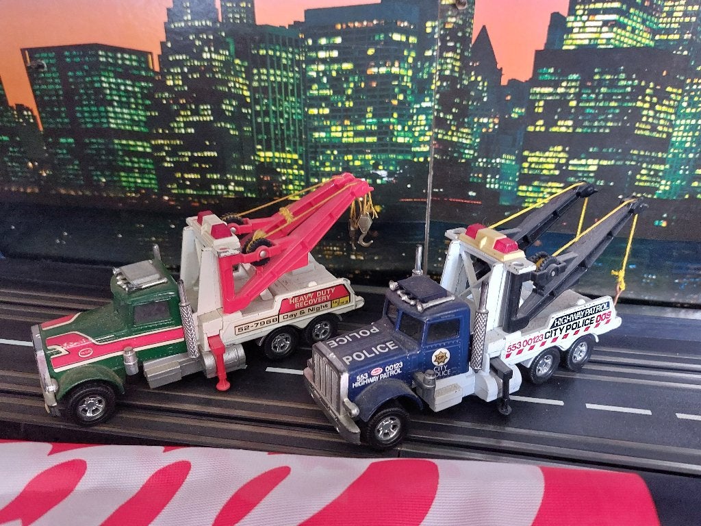 4x tow truck. 2x Matchbox, 1x Siku, 1x Majorette, Verzenden, Gebruikt, Overige typen, Matchbox
