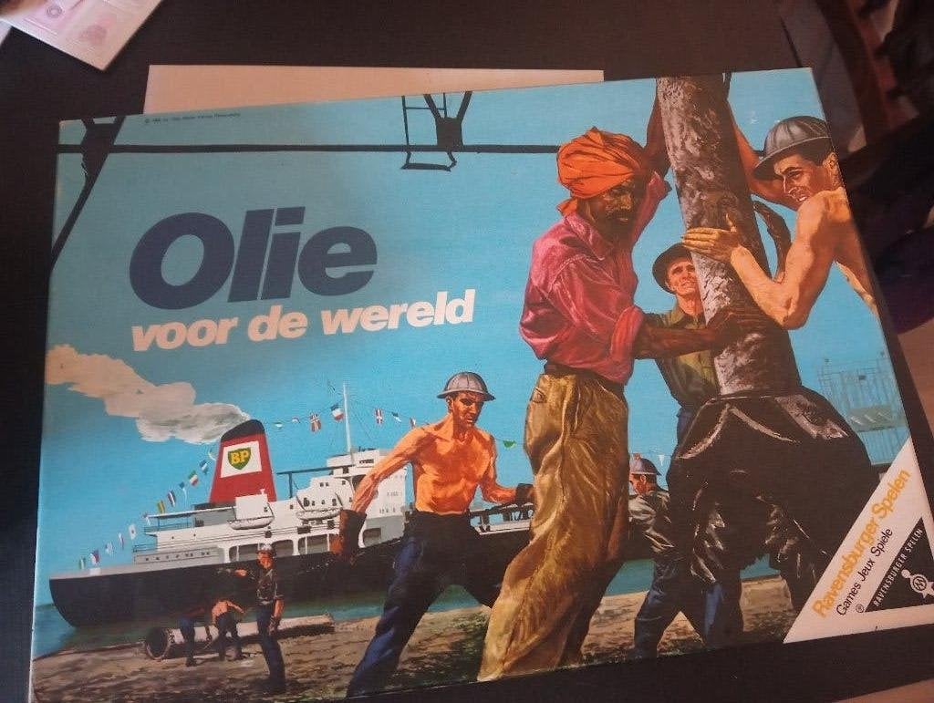 Vintage bordspel Olie voor de Wereld BP 1971 compleet, Hobby en Vrije tijd, Vijf spelers of meer, Ophalen of Verzenden, Gebruikt