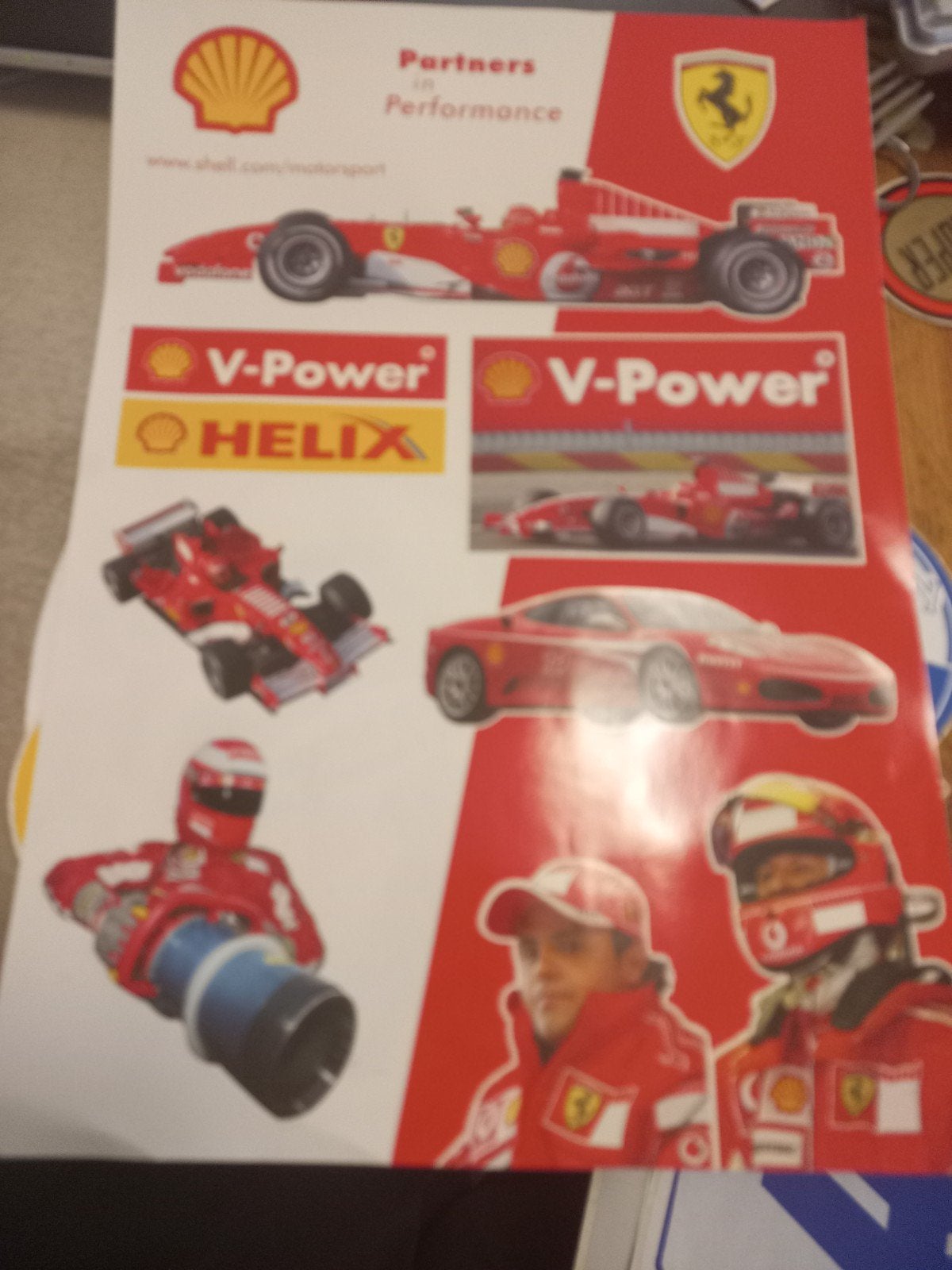 Shell Ferrari V-Power Helix Stickerblad, Ophalen of Verzenden