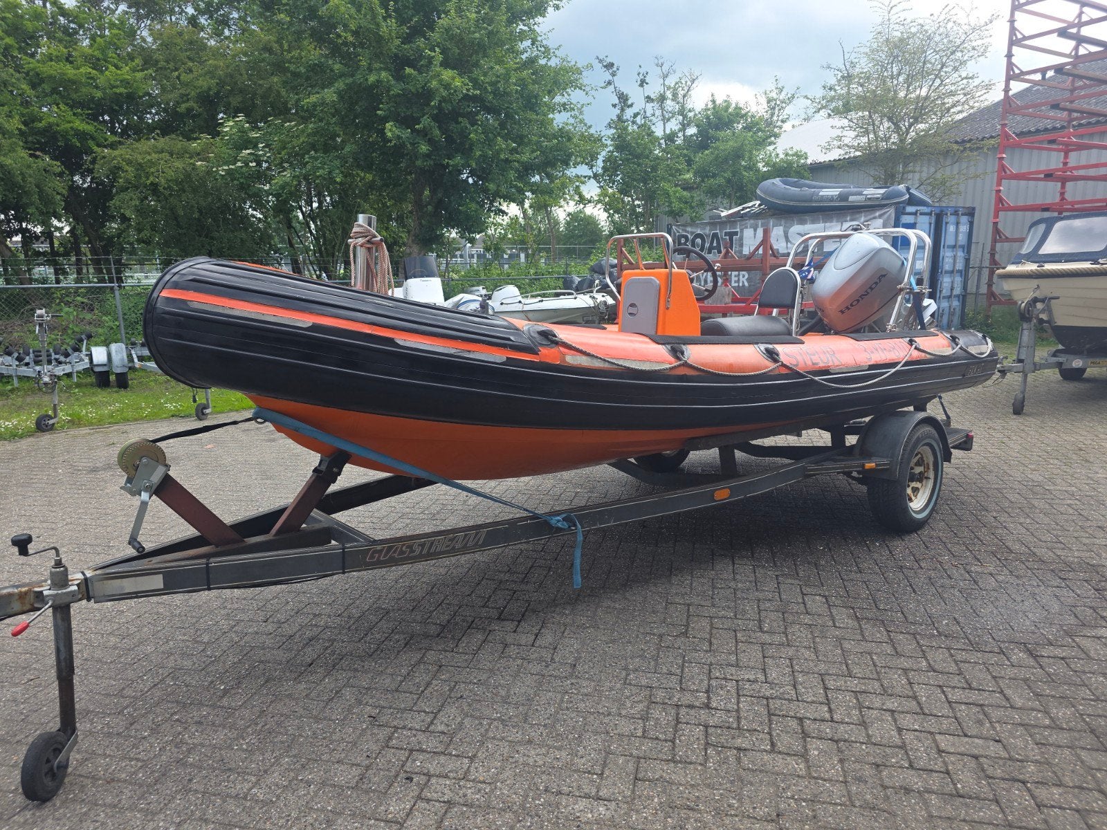 Ex knrm Float 500 RIB met Honda 2022 100pk buitenboordmotor, Watersport en Boten, Rubberboten, Inclusief motor, Gebruikt, 5 m