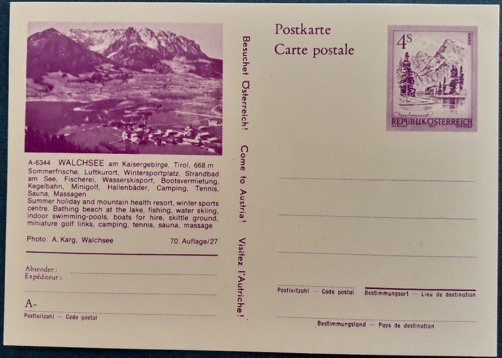 Oostenrijk Briefkaart Walchsee, Ophalen of Verzenden, Briefkaart