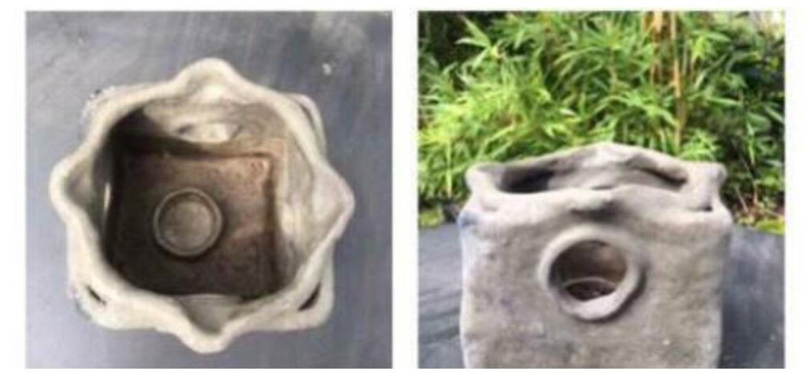 Betonnen vintage kaarsenhouder Uniek Design bloempot, Ophalen, Gebruikt, Beton, Overige typen