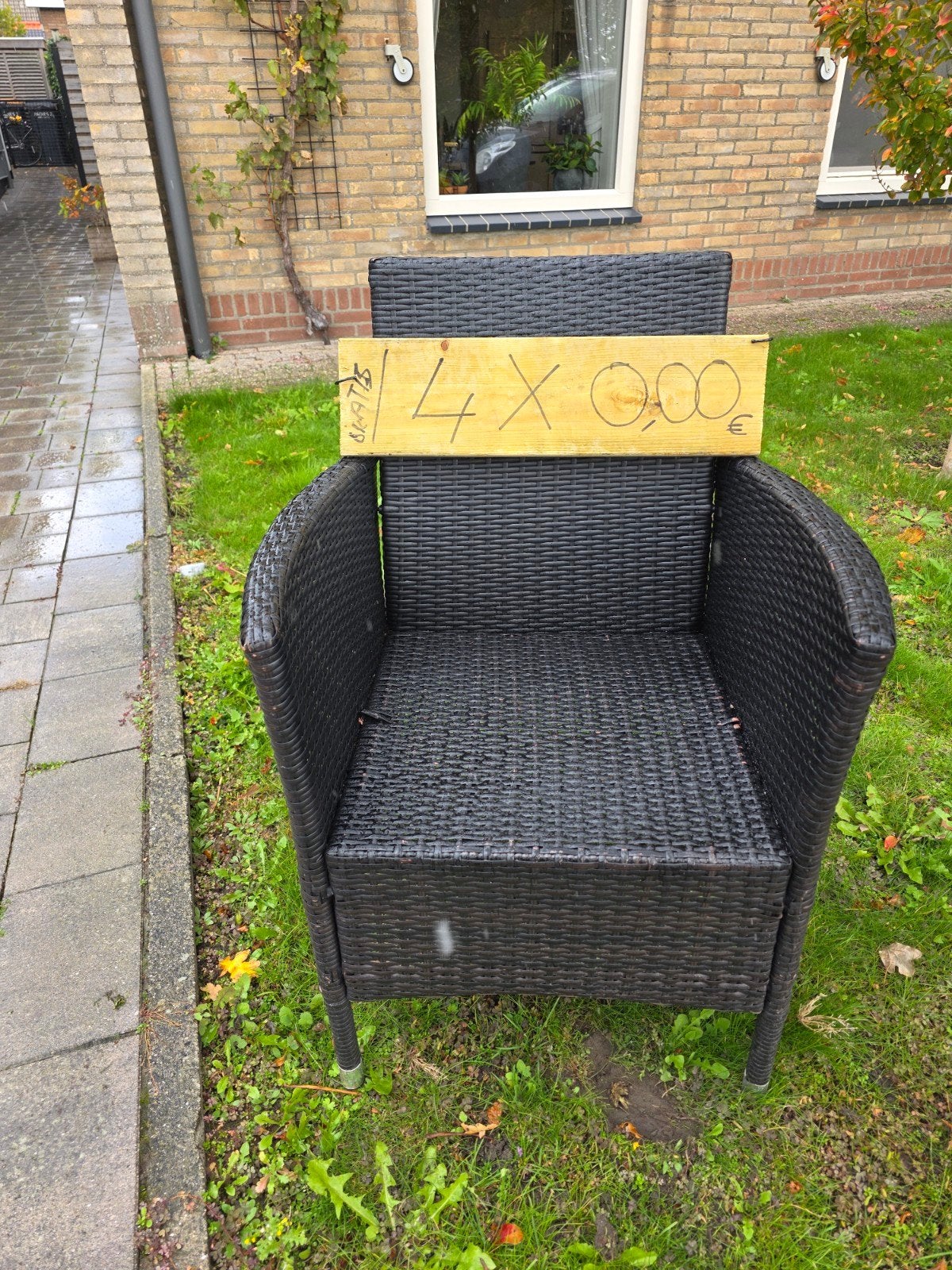 4 rotan tuinstoelen,  ev met kussens ..., Tuin en Terras, Ophalen, Gebruikt, Rotan