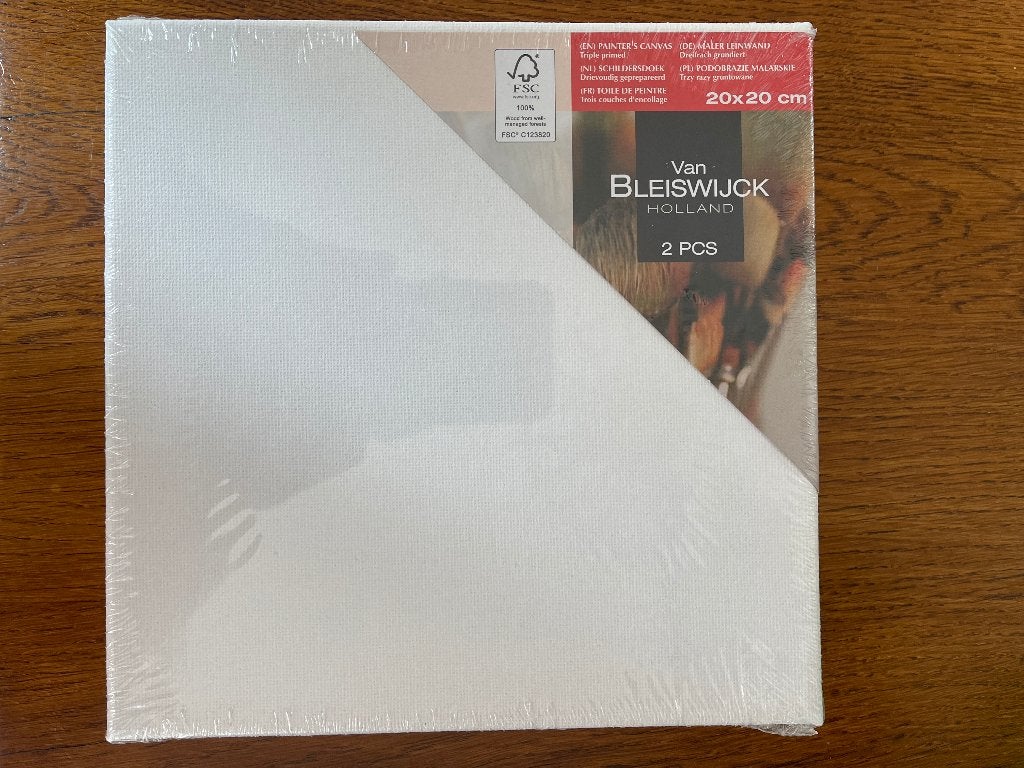 2x "Schildersdoek" 20 cm x 20 cm 'Van Bleiswijck' Nieuw, Ophalen of Verzenden, Nieuw, Schilderen op nummer