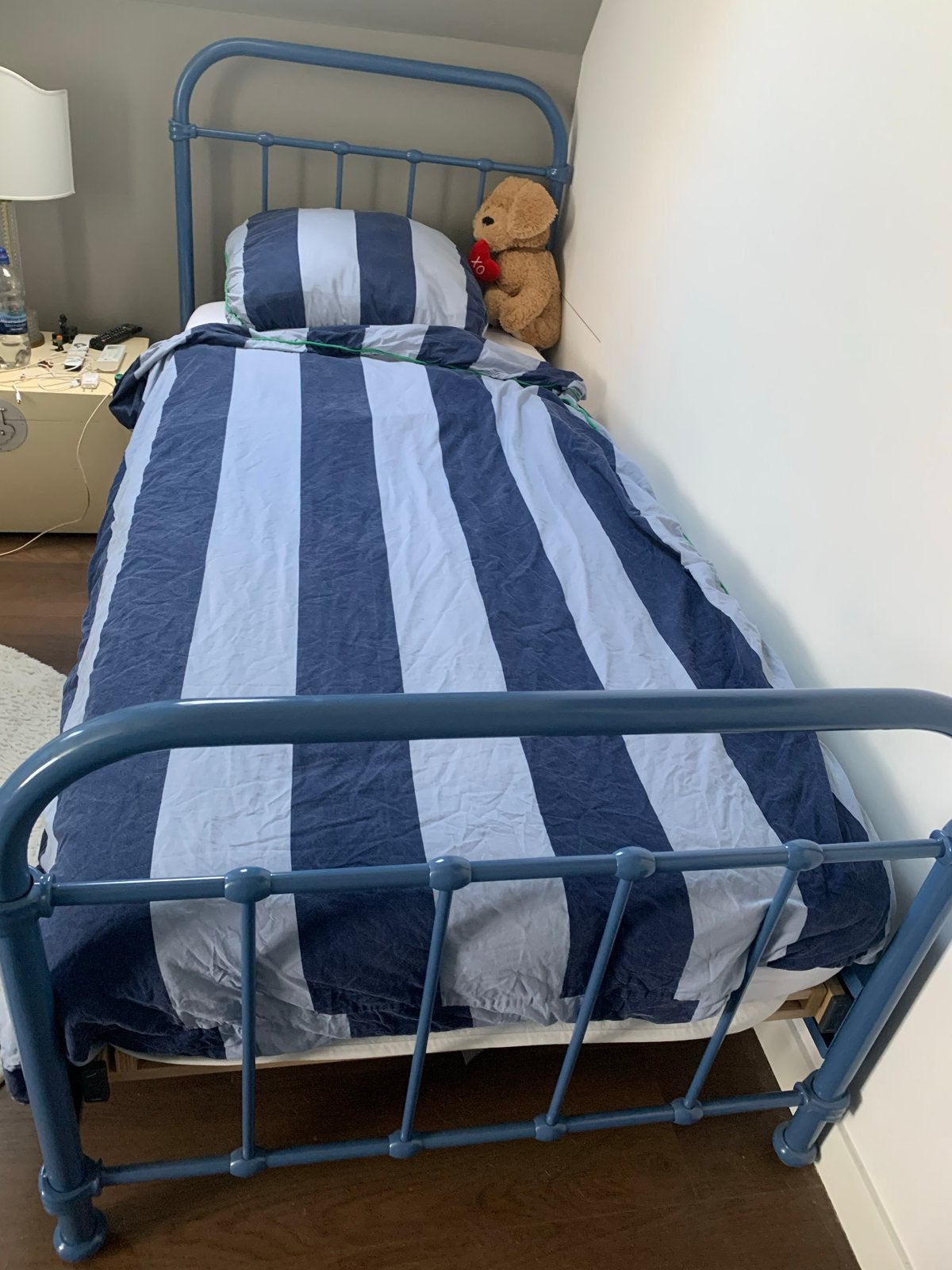 Blauw Kinder Spijlenbed 90x200 met Matras - Z.G.A.N., Huis en Inrichting, Ophalen, 90 cm, Eenpersoons, Blauw