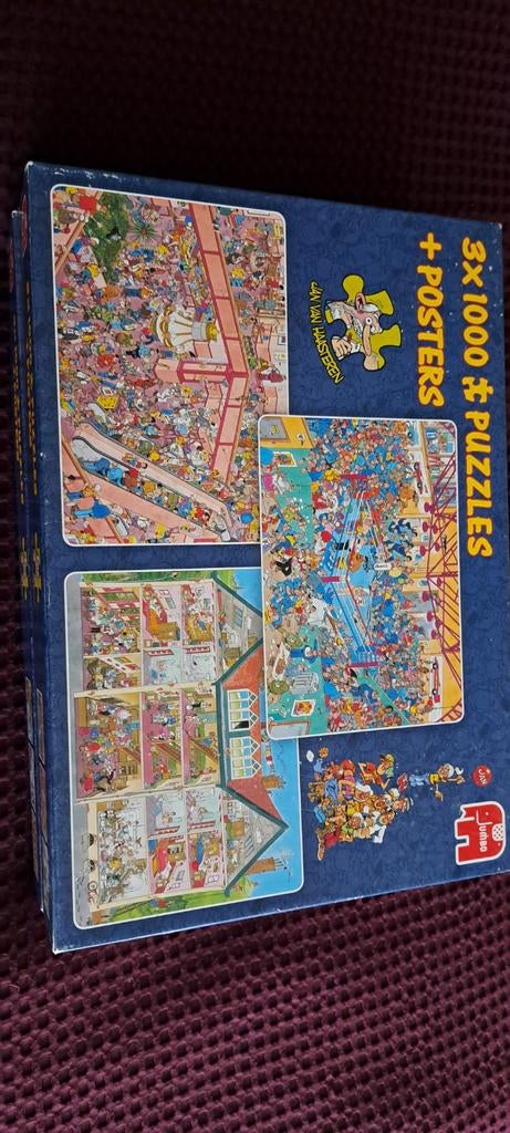 Jan van Haasteren 3x1000stukjes, Hobby en Vrije tijd, Denksport en Puzzels, Ophalen of Verzenden, 500 t/m 1500 stukjes, Zo goed als nieuw