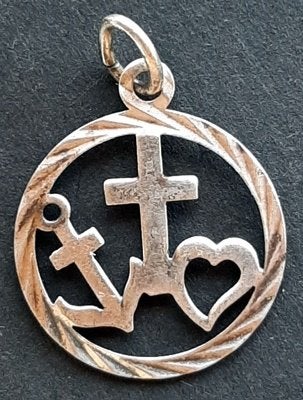Bedeltje/Hangertje Geloof, Hoop & Liefde H22, Ophalen of Verzenden, Zo goed als nieuw, Zilver, Zilver