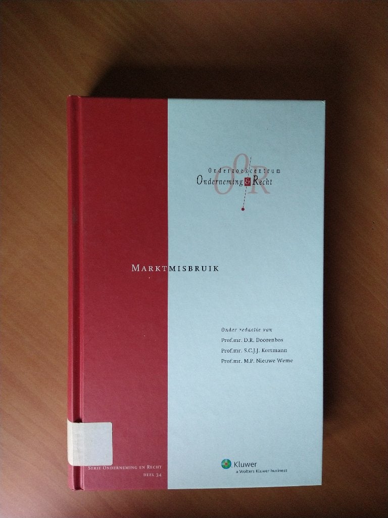 Marktmisbruik. Doorenbos, D.R., Ophalen of Verzenden, Zo goed als nieuw, Natuurwetenschap