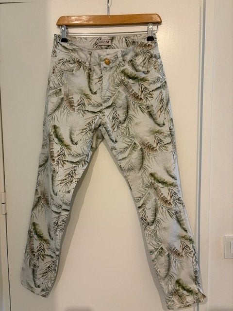 Para Mi broek, stretch, met tropische print, maat 38, Maat 38/40 (M), Para Mi, Wit, Ophalen of Verzenden