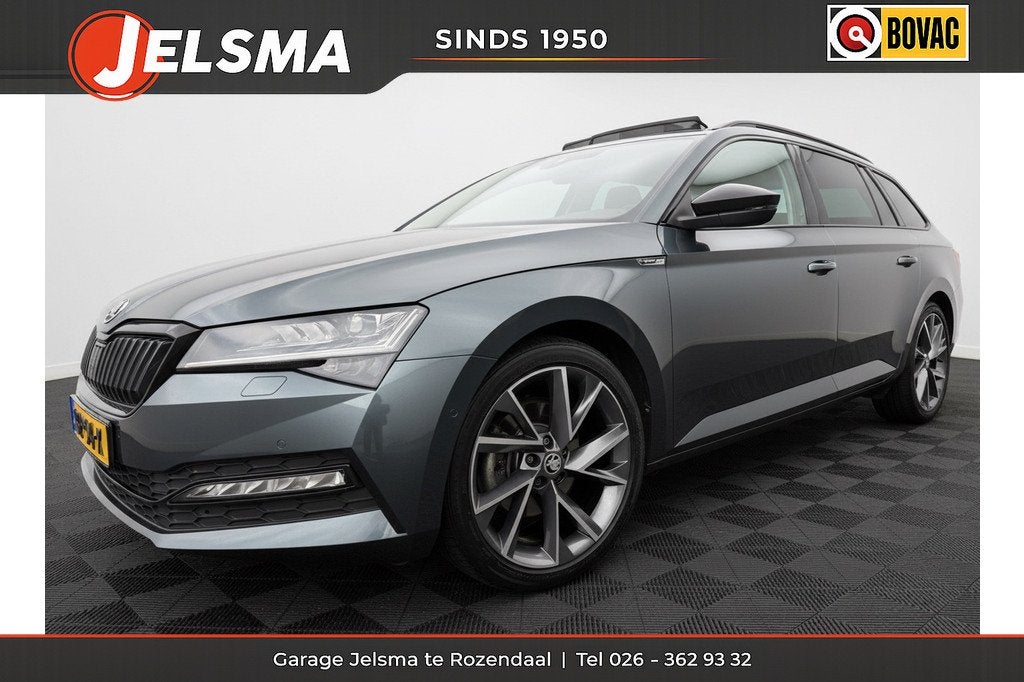 Skoda Superb Combi PHEV Sportline, Soh 91% | Pano | Trekhaak, Auto's, Skoda, Gebruikt, 4 cilinders, 218 pk, Hybride Elektrisch/Benzine