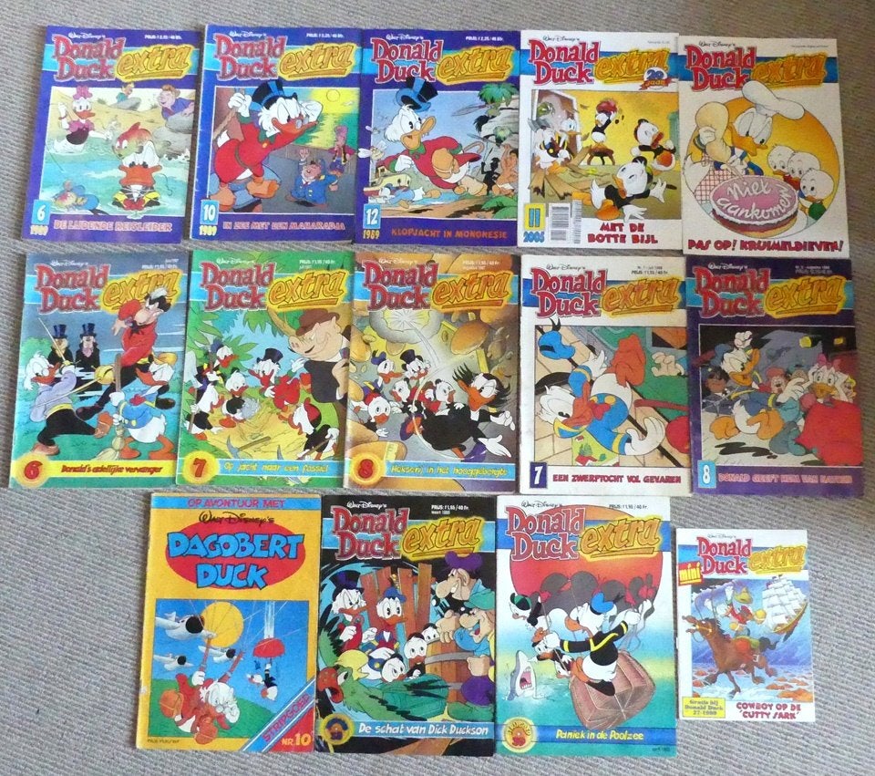 Donald Duck Extra diverse nummers jaren '80 en '90, Gelezen, Walt Disney, Ophalen of Verzenden, Meerdere stripboeken
