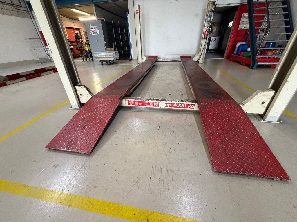 4-Koloms hefbrug 4.000 kg voor garagewerkplaats, Auto diversen, Krikken, Ophalen, Gebruikt, Hydraulisch, Garagekrik