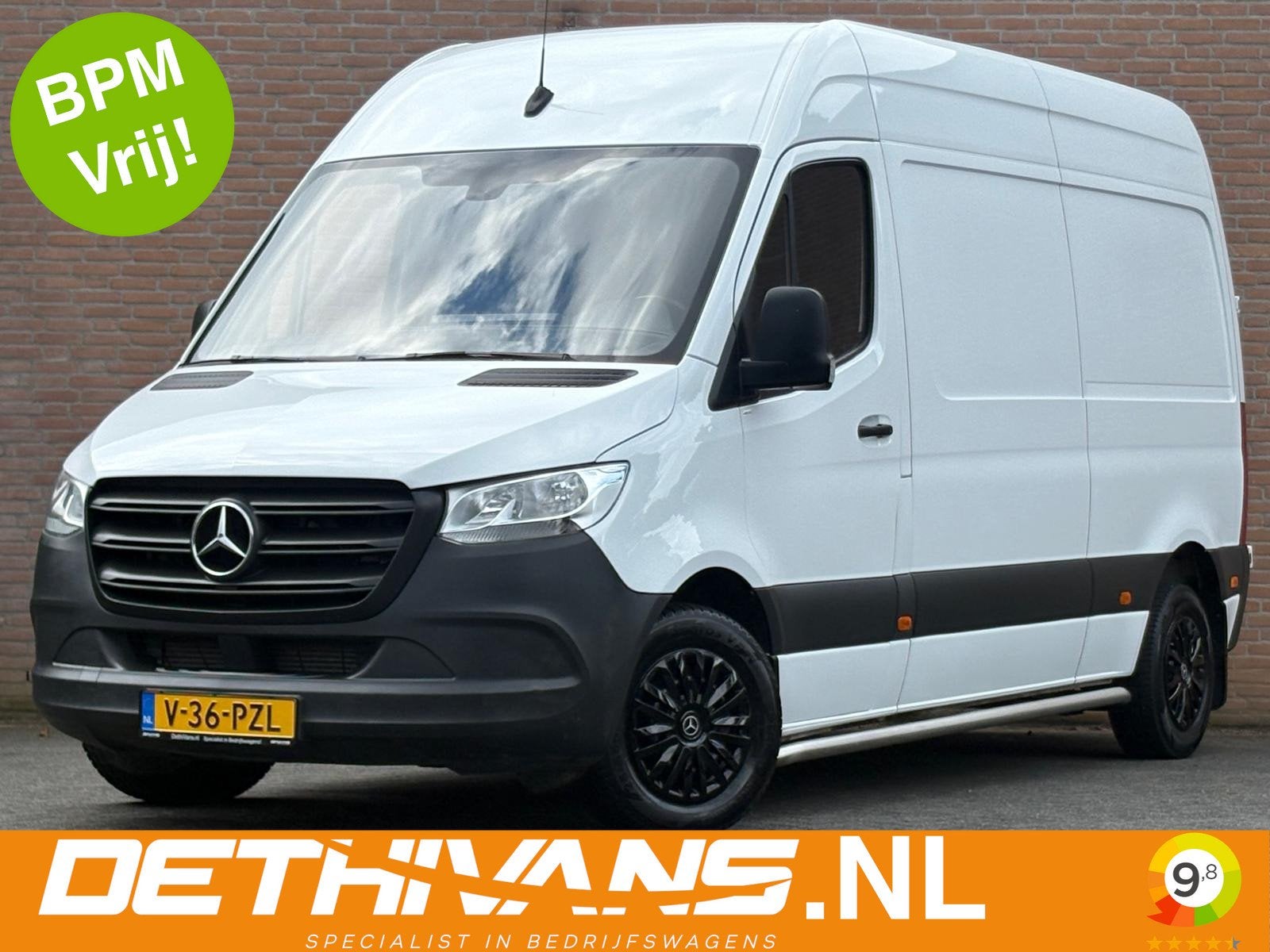 Mercedes-Benz Sprinter 314CDI 143PK L2H2 9G-Tronic / M-Bux /, Auto's, Bestelauto's, Stof, Gebruikt, Start-stop-systeem, Wit