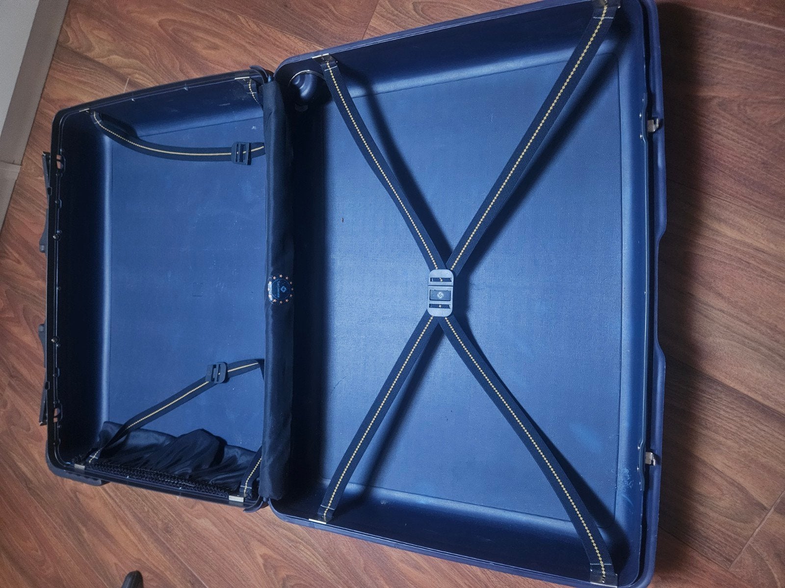 Samsonite koffer - Blauw - Gebruikt, Wieltjes, Gebruikt, 50 tot 60 cm, Hard kunststof