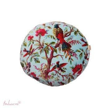 Imbarro Sierkussen Rond met Vogelprint, Meerkleurig, Met print, Rond, Nieuw