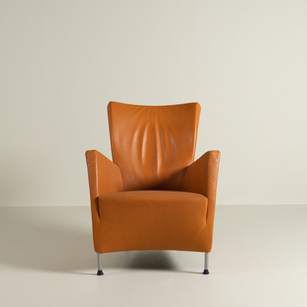 Montis Windy Fauteuil Oranje Leer - Grijs, Niet ingevuld, Zo goed als nieuw, Niet ingevuld, Niet ingevuld