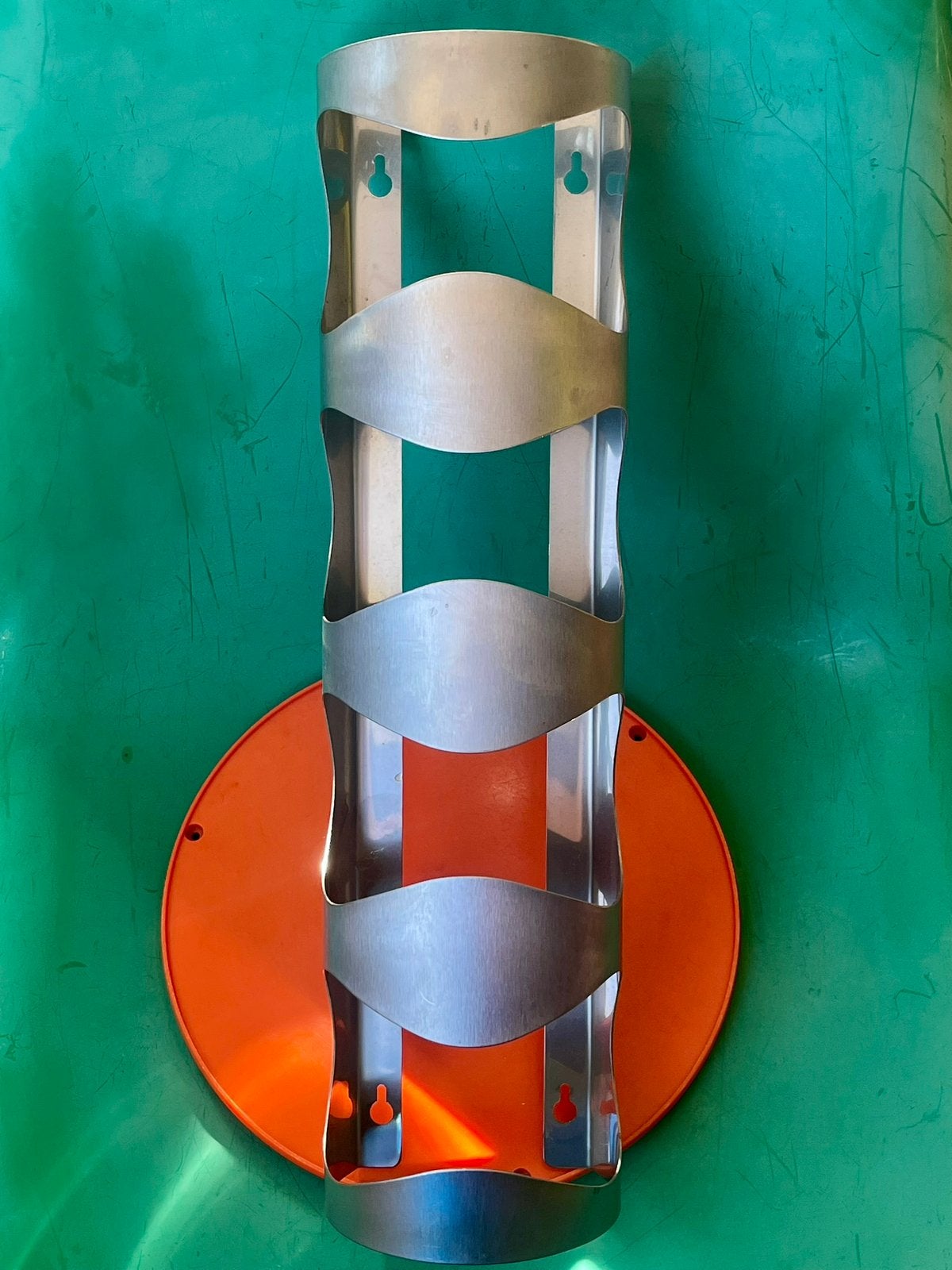 Vintage IKEA chrome flessenrek magazine handdoeken RVS VURM, Ophalen of Verzenden, Gebruikt, Metaal, Minder dan 5 flessen