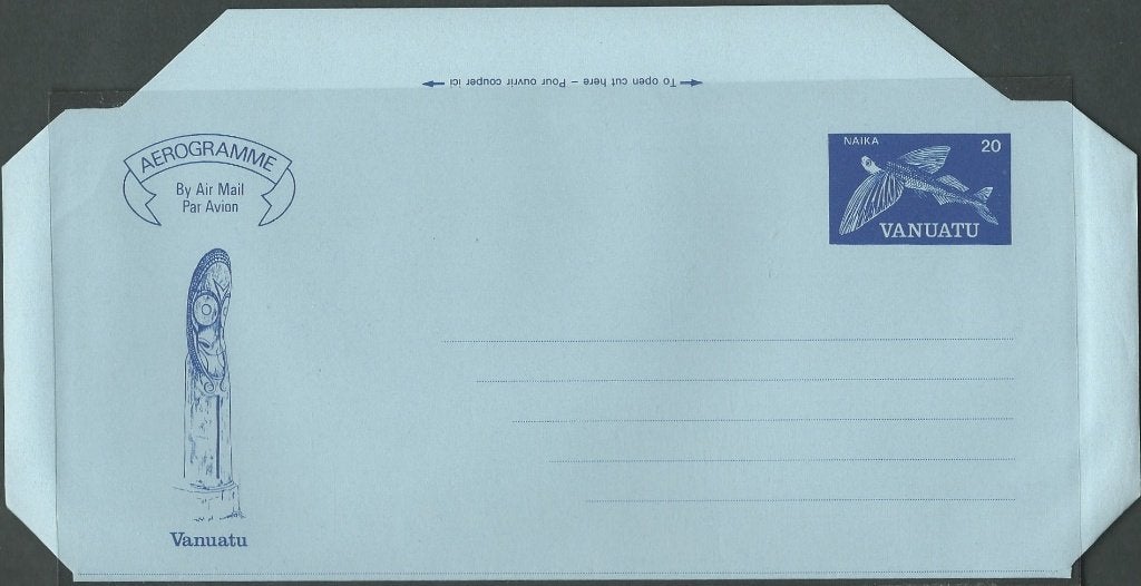 VANUATU 1981 20vt. Vliegende Vis Airletter, Wiegand: 5, MINT, Verzenden, Postfris, Dier of Natuur